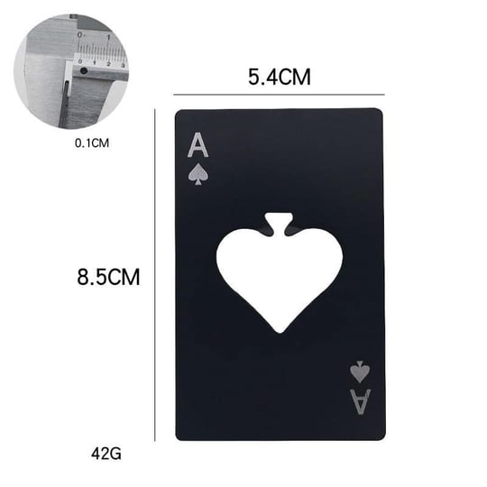 Valkyrie Poker Kart Maçı Ası Paslanmaz Çelik Şişe Açacağı Siyah