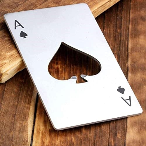 Valkyrie Poker Kart Maçı Ası Paslanmaz Çelik Şişe Açacağı Siyah