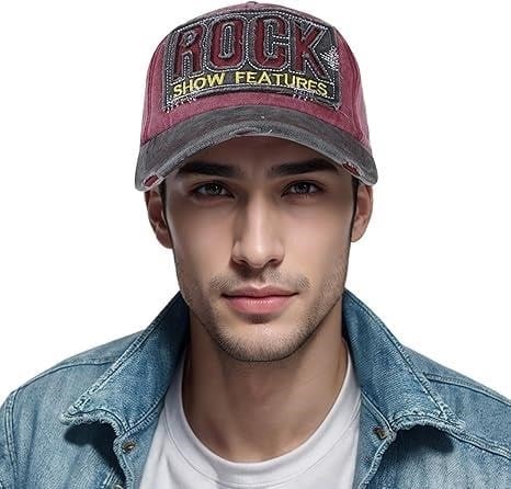 Valkyrie Rock Eskitme Trucker Şapka Unisex Metal Tokalı Ayarlanabilir Vintage Kırmızı Siyah