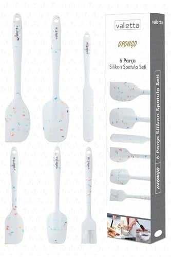 VALLETTA DRONGO 6LI SPATULA SET BEYAZ RENKLİ NOKTALI