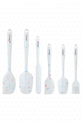 VALLETTA DRONGO 6LI SPATULA SET BEYAZ RENKLİ NOKTALI