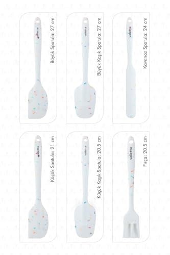 VALLETTA DRONGO 6LI SPATULA SET BEYAZ RENKLİ NOKTALI
