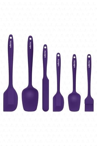 valletta Drongo Isıya Dayanıklı Yanmaz Yapışmaz Silikon Spatula Seti 6 Parça Mor