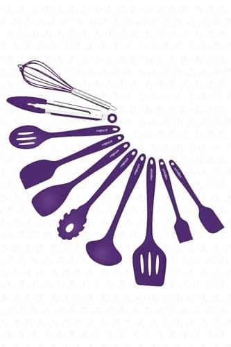 Valletta Salvatore 10 Parça Mor Isıya Dayanıklı Yanmaz Yapışmaz Silikon Spatula Seti - VLT1156