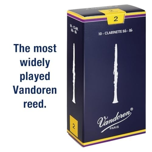 Vandoren CR102 Bb Klarnet için Geleneksel Kamışlar Güç 2; 10lu kutu