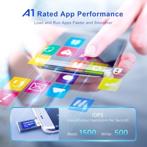 Vansuny Micro SD kartı 256 GB hafıza kartı Micro SD 256 GB SD adaptörlü, 100 MB/snye kadar okuma hızı (UHS-I, U3, A1, V30, C10, 4K UHD microSDXC)