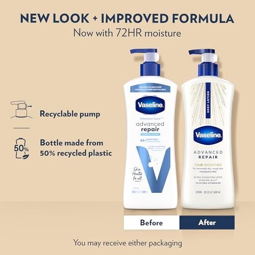 Vaseline Vazelin Yoğun Bakım El Ve Vücut Losyonu Gelişmiş Onarım Kokusuz 20,3 Oz