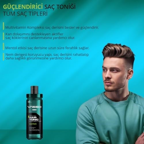 VASSO Saç Toniği | Tüm Saç Tipleri İçin | Besleyici | cool fresh 260 ml