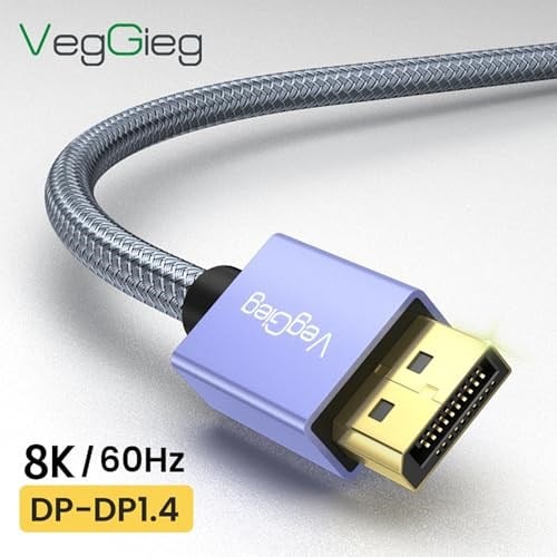 VegGieg 8K/60Hz 4K/165Hz 2K/240Hz DisplayPort 1.4 Kablo 1.5 Metre - Seçenekler: 1.5 Metre, 1 Metre, 2 Metre, 3 Metre, 5 Metre