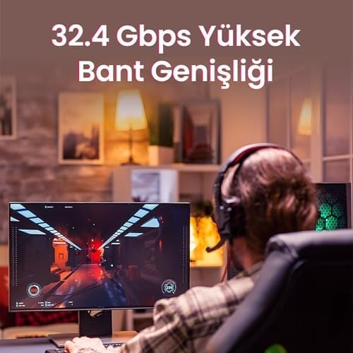 VegGieg 8K/60Hz 4K/165Hz 2K/240Hz DisplayPort 1.4 Kablo 1.5 Metre - Seçenekler: 1.5 Metre, 1 Metre, 2 Metre, 3 Metre, 5 Metre