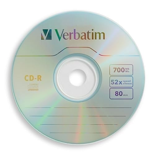 Verbatim CD-R Discs, 700 MB/80 dk, 52 x, Spindle, Gümüş, 100/Paket, 94554