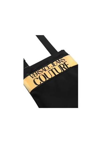 VERSACE JEANS COUTURE erkekler crossbody çanta siyah - altın, Siyah - Altın, One Size