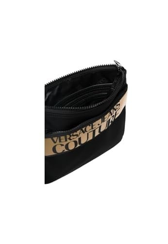 VERSACE JEANS COUTURE erkekler crossbody çanta siyah - altın, Siyah - Altın, One Size