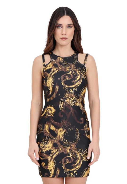 Versace Jeans Couture Kadın Mini Gündelik Elbise Desenli Bodycon Mini Elbise
