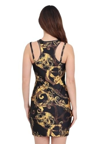 Versace Jeans Couture Kadın Mini Gündelik Elbise Desenli Bodycon Mini Elbise