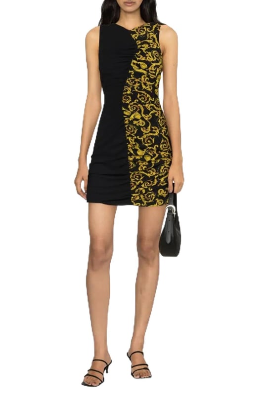 Versace Jeans Couture, Kadın, Slim Fit Mini Elbise, Siyah, 44
