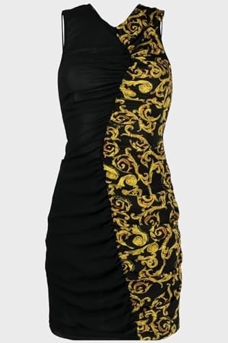 Versace Jeans Couture, Kadın, Slim Fit Mini Elbise, Siyah, 44