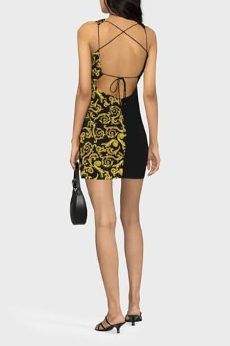 Versace Jeans Couture, Kadın, Slim Fit Mini Elbise, Siyah, 44