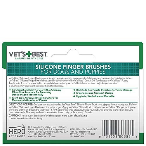 Vets Best Vet’s Best™ Kedi ve Köpekler için Silikon Başlıklı Parmak Diş Fırçası (2 paketi) - Seçenekler: Ölçü Birimi (2 paketi), Ölçü Birimi