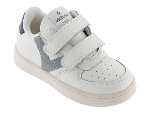victoria Unisex Tiempo Deri Efektli Düşük Top Spor Ayakkabılar ve Kontrast Parçalar ve Kayışlar 1124104 Çocuklar için