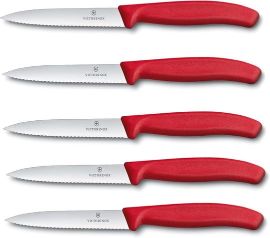 Victorinox 5 parçalı sebze bıçağı seti Swiss Classic Orange – 10 cm tırtılsız – Domates bıçağı - Seçenekler: 10 cm - 5 parçalı - Tırtıklı, 10 cm - 5 parçalı - Tırtıksız