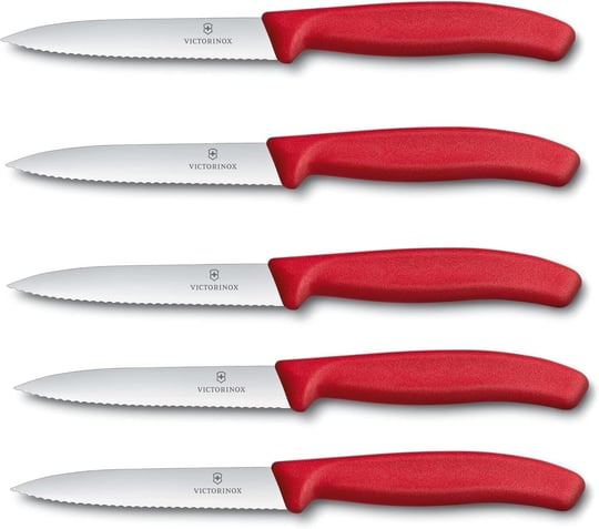 Victorinox 5 parçalı sebze bıçağı seti Swiss Classic kırmızı — 10 cm tırtıksız — domates bıçağı