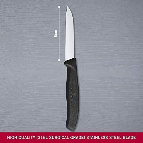 Victorinox 6.7403 SwissClassic 8cm Düz Soyma Bıçağı, Siyah