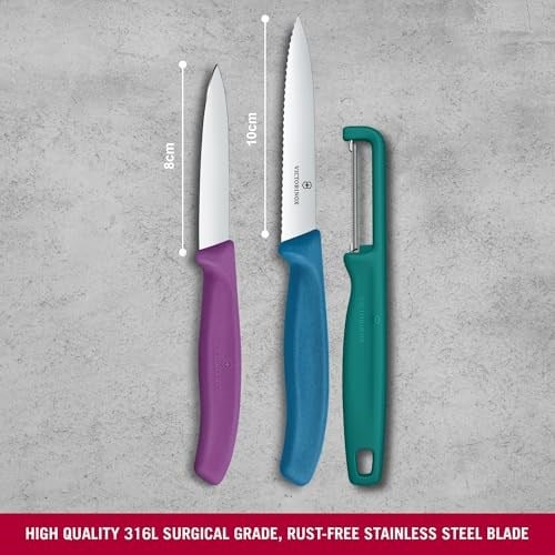 Victorinox 6.7116.33C1 Swiss Classic 3lü Bıçak ve Soyacak Set, Renkli