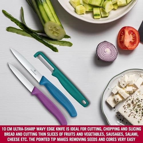 Victorinox 6.7116.33C1 Swiss Classic 3lü Bıçak ve Soyacak Set, Renkli