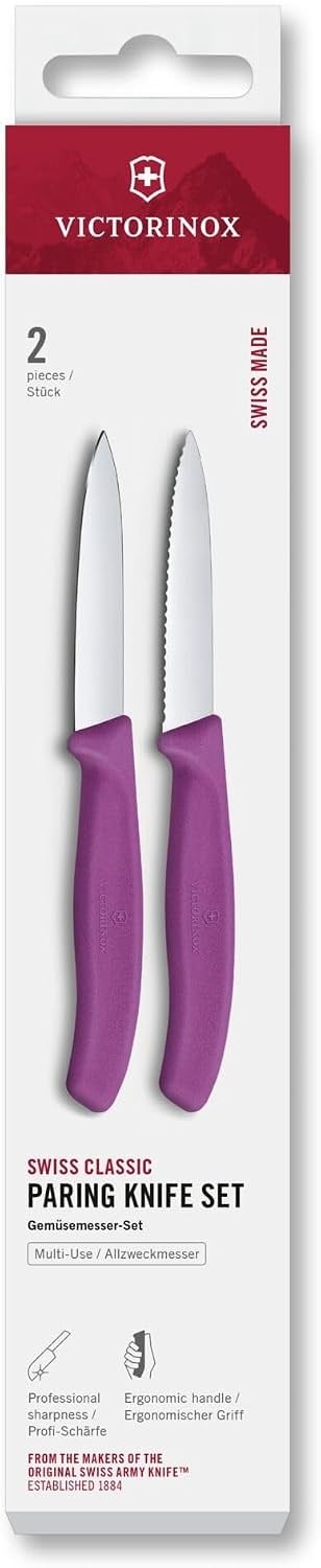 Victorinox 6.7695.2C1 Swiss Classic 2li Soyma Bıçağı Set, Mor