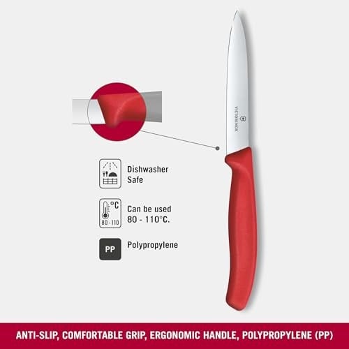 Victorinox 6.7701.C1 Swiss Classic 10cm Düz Soyma Bıçağı, Kırmızı