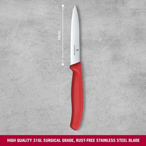 Victorinox 6.7701.C1 Swiss Classic 10cm Düz Soyma Bıçağı, Kırmızı