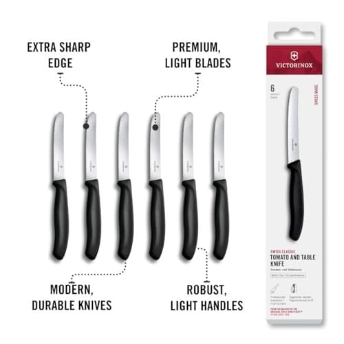 Victorinox 6.7833.6 SwissClassic Blisterli Siyah 6lı Domates Bıçağı