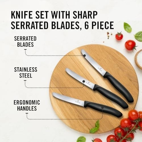 Victorinox 6.7833.6 SwissClassic Blisterli Siyah 6lı Domates Bıçağı