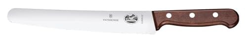 Victorinox Ahşap ekmek ve pasta bıçağı, tırtıklı kenarlı, 22 cm uzunluğunda paslanmaz çelik bıçak, ergonomik ahşap sap, akçaağaç