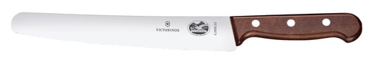 Victorinox Ahşap ekmek ve pasta bıçağı, tırtıklı kenarlı, 22 cm uzunluğunda paslanmaz çelik bıçak, ergonomik ahşap sap, akçaağaç