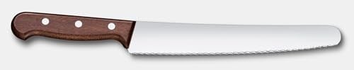 Victorinox Ahşap ekmek ve pasta bıçağı, tırtıklı kenarlı, 22 cm uzunluğunda paslanmaz çelik bıçak, ergonomik ahşap sap, akçaağaç