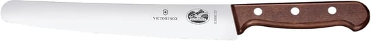 Victorinox Ahşap ekmek ve pasta bıçağı, tırtıklı kenarlı, 22 cm uzunluğunda paslanmaz çelik bıçak, ergonomik ahşap sap, akçaağaç