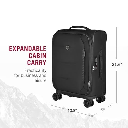 Victorinox Crosslight Frequent Flyer Carry-On - Seyahat Temelleri için Hafif Tekerlekli Bavul - Katlanabilir Düzenleyicili Genişletilebilir Bagaj, Mavi, 43 mm, Sık Uçan Yolcu