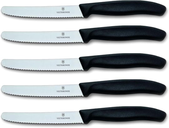 Victorinox Domates bıçağı, ekmek bıçağı, sofra bıçağı seti, 5 parça, Swiss Classic (kırmızı)