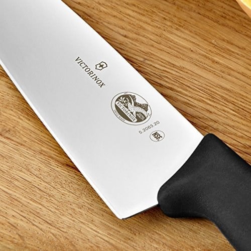 Victorinox Fibrox 20cm Düz Şef Bıçağı, Siyah, Blisterli