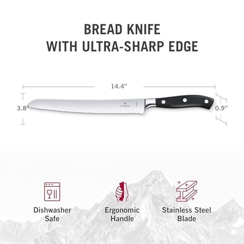 Victorinox mutfak bıçağı Ekmek bıçağı dalgalı yüzey dövülmüş hediye kutusu 23 cm, 7.7433.23 G