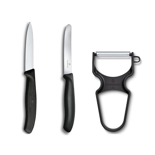 Victorinox Soyma Bıçağı Seti, 3 Parça Siyah
