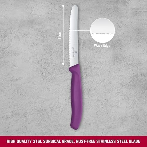 Victorinox Swiss Classic 11cm Tırtıklı Domates Bıçağı, Mor