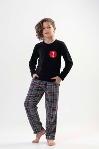 VIENETTA Erkek Çocuk Siyah Pijama Takımı 201051-0217