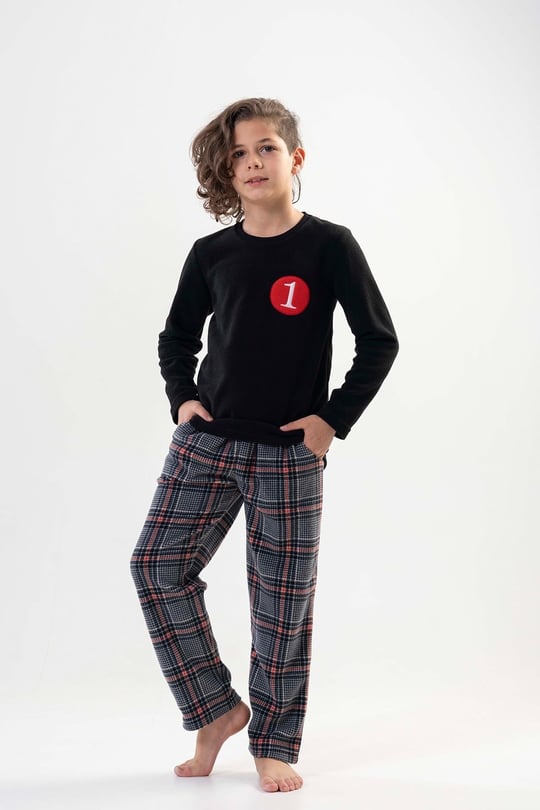 VIENETTA Erkek Çocuk Siyah Pijama Takımı 201051-0217