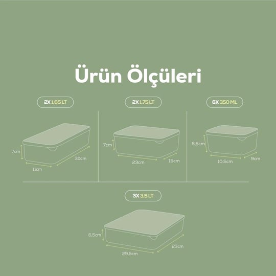 Vienev 13lü Buzdolabı Dondurucu Organizer Mikrodalga Ve Difrize Uygun Saklama Kabı Mint