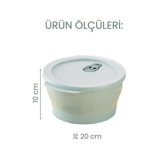 Vienev 3lü 2 Litre Mikrodalgaya Girebilen Kapaklı Saklama Kabı Seti Renkli
