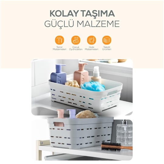 Vienev 6lı 5 Litre Delikli Saklama Kutusu Antrasit