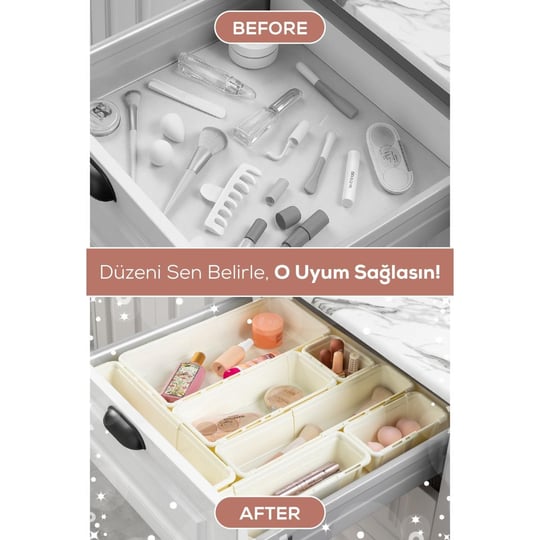 Vienev 9lu Set Ayarlanabilir Çekmece Içi Düzenleyici Kutu – Uzayıp Kısalabilen Organizer Seti (4a2b2c1d)